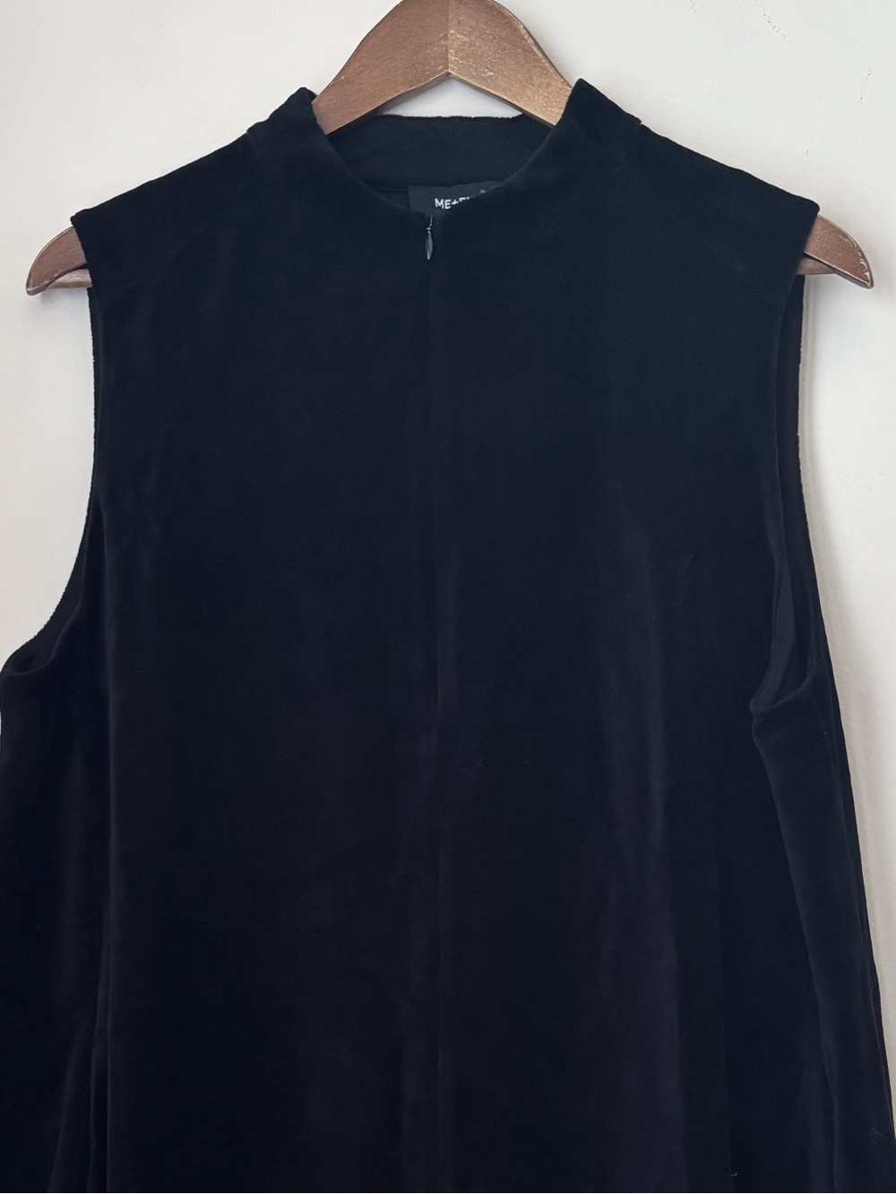 ME+EM Women's Black Sleeveless High Neck Stretch Velour Swing Dress Sz 12 NEW - Picture 3 of 8